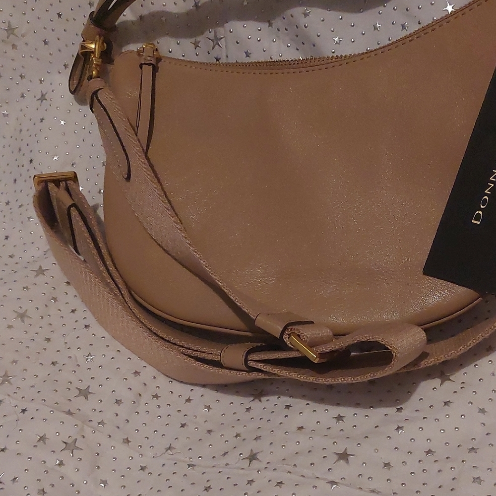 Donna Karan Roslyn Small Leather Hobo Bag - Fawn - Picture 7 of 10